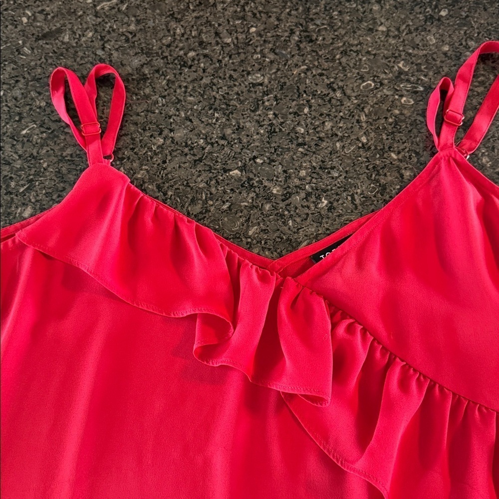 Torrid Georgette Ruffle Tank Top In Red - Picture 5 of 6